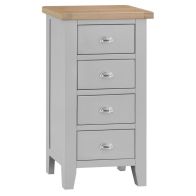 See more information about the Lighthouse Grey & Oak Narrow Chest Of 4 Drawers